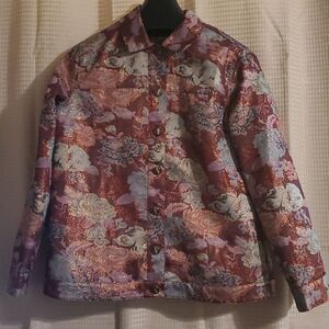 Bedford Fair woman Blazer mettalic  florl size L
